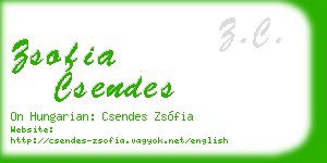 zsofia csendes business card